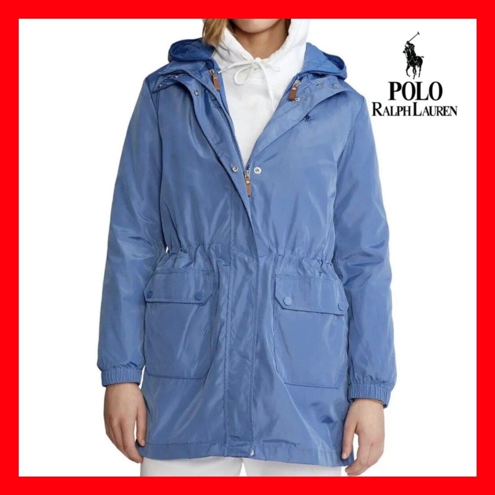 $398 POLO RALPH LAUREN Jacket Polo Golf REVERSIBLE 2-In-1 Hooded Women's Size L